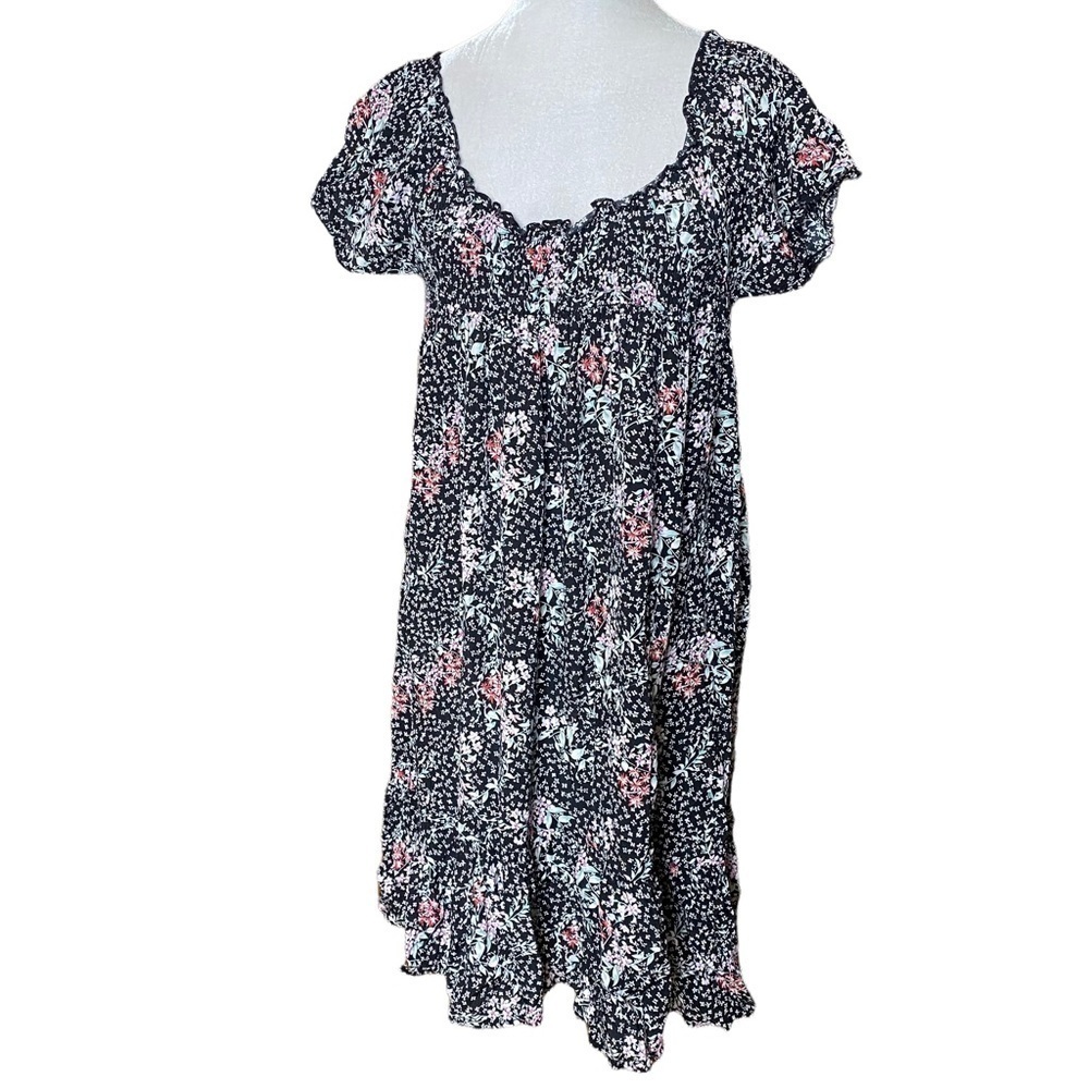 Free People Printed Smocked House Dress. No size tag